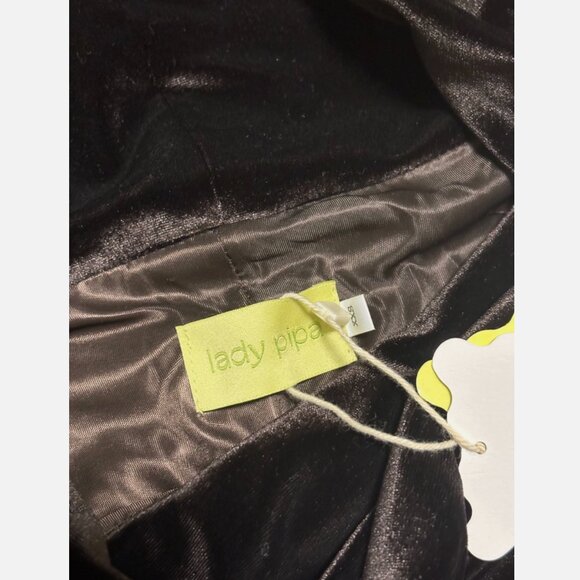 Lady Pipa Vestido Margaret Chocolate Chic Velvet Off Shoulder Maxi Dress XXS NWT - Picture 5 of 7